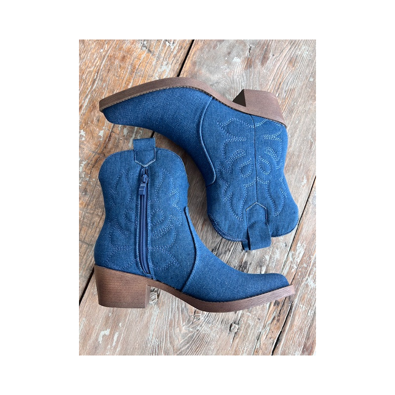 Duffy Cowboy Boots Short 97-20987 Denim