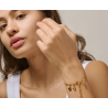 Enamel Charm Organic Clover C021G Goldplated