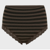 Tim & Simonsen ISA Midi Stripe Panties w. Lace Nero/Noce