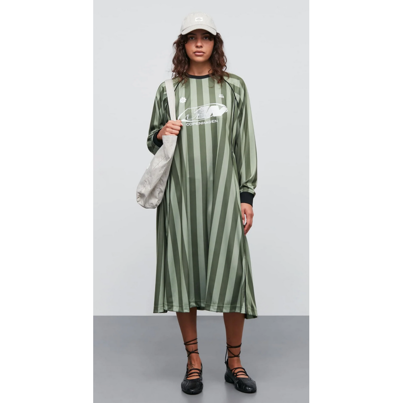 Mads Nørgaard Shiny Sport Debbie Dress 9619 Four Leaf Clover/Oil Green