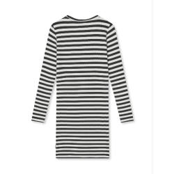 Mads Nørgaard KIDS 5x5 Classic Stripe Dubina Short Dress 205261 Black/Vanilla Ice