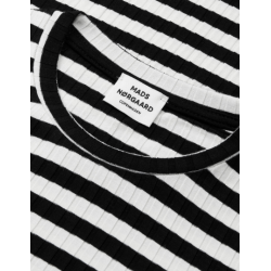 Mads Nørgaard KIDS 5x5 Classic Stripe Dubina Short Dress 205261 Black/Vanilla Ice