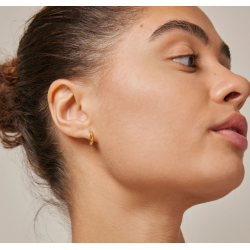 Enamel Hoops Chunky Classic 8mm E248G Gold