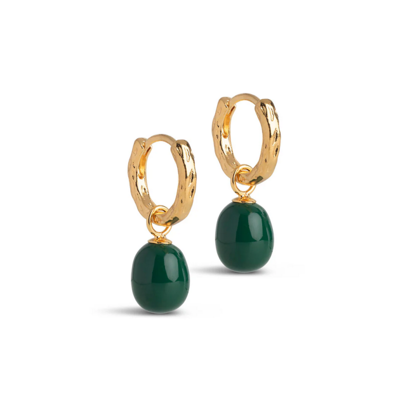 Enamel Hoops Significant Enamel E429G Gold  Petrol Green