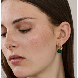 Enamel Hoops Significant Enamel E429G Gold  Petrol Green