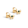 Enamel Studs Baby Bow E440G Gold  Petrol Green