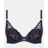 Chantelle Fleurs Plunge T-Shirt Bra C12Q20 B00 Marine Lurex