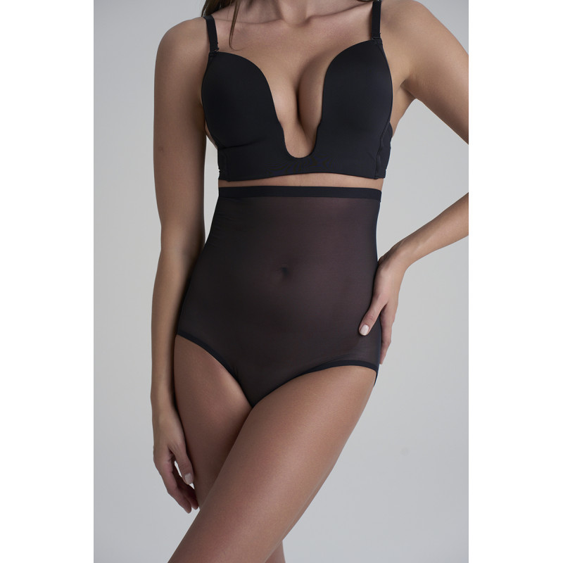 BYE BRA Forming Tulle High Waist Brief Black