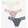 Missya Seamless String w/Lace on Side 3-Pack 14908 Grisaille Grey