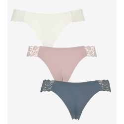 Missya Seamless String w/Lace on Side 3-Pack 14908 Grisaille Grey