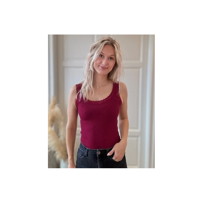 Tim & Simonsen Frida Rib Top 217 Bordeaux