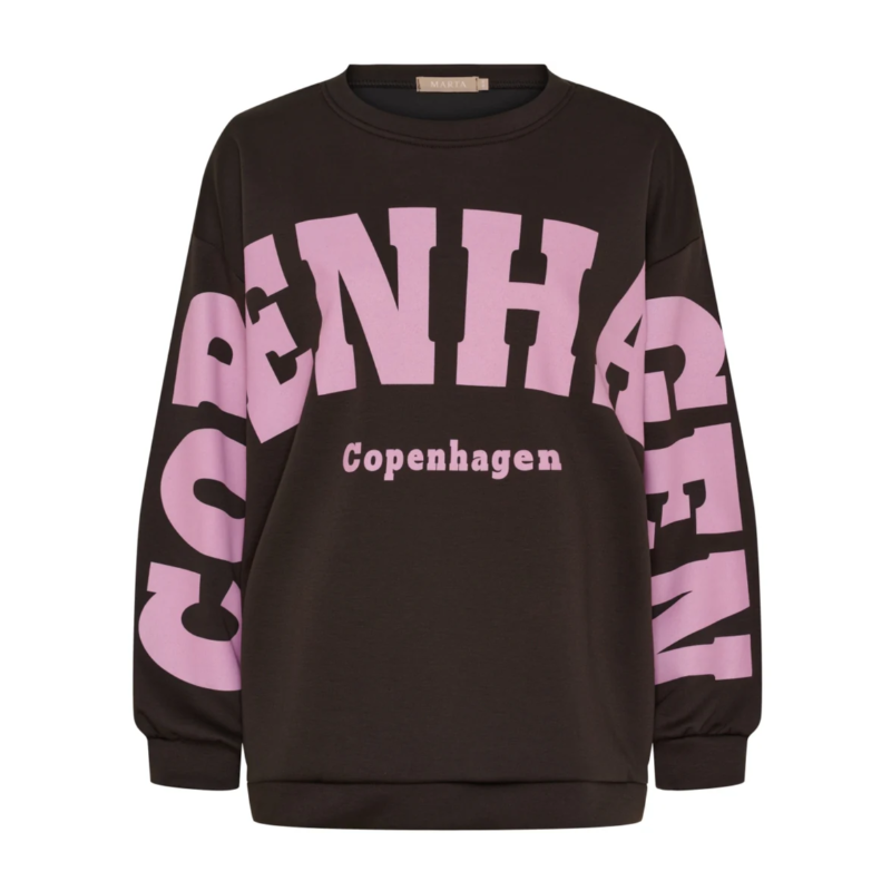 Marta Du Château Hibiscus Sweatshirt Brown w. Pink