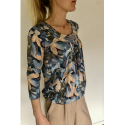 Mongul Pil Blouse Blue Flower
