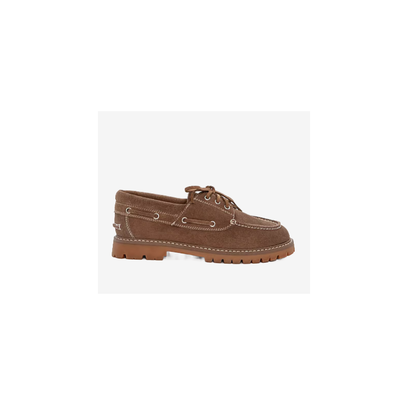 Duffy Boat Shoes 75-69955 Suede Beige