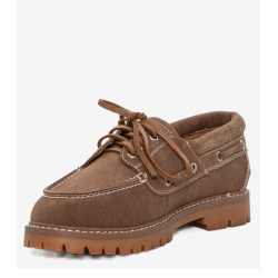 Duffy Boat Shoes 75-69955 Suede Beige