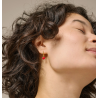 Enamel Amore Hoops E376G Gold-plated/ Red