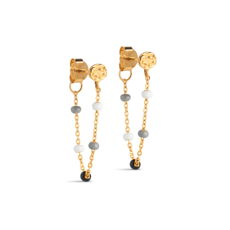 Enamel Lola Earring E140GM Salt & Pepper