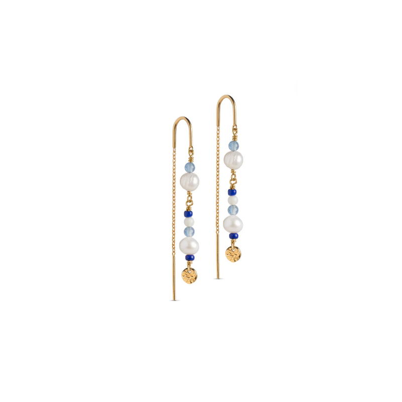 Enamel Earring E282G Sofia Gold/Marine