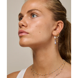 Enamel Earring E282G Sofia Gold/Marine