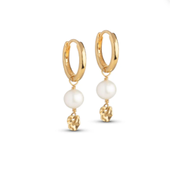 Enamel Cara Hoops E372G Gold