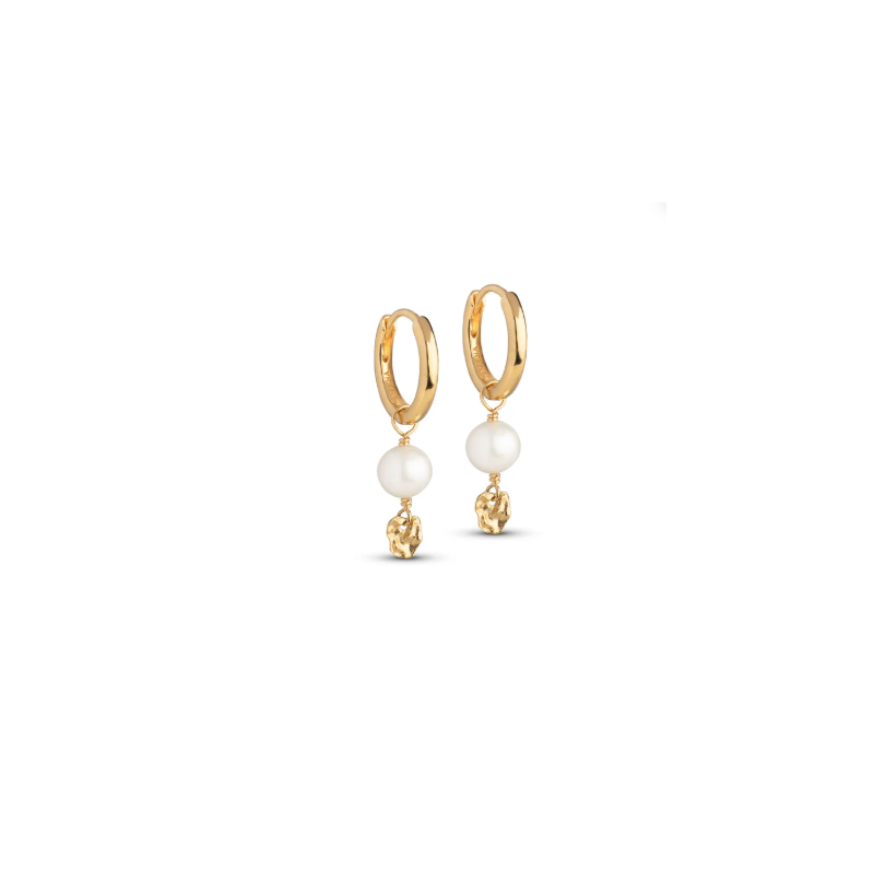 Enamel Cara Hoops E372G Gold
