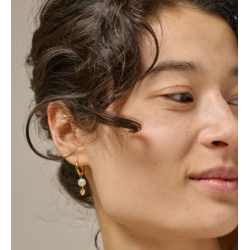 Enamel Cara Hoops E372G Gold