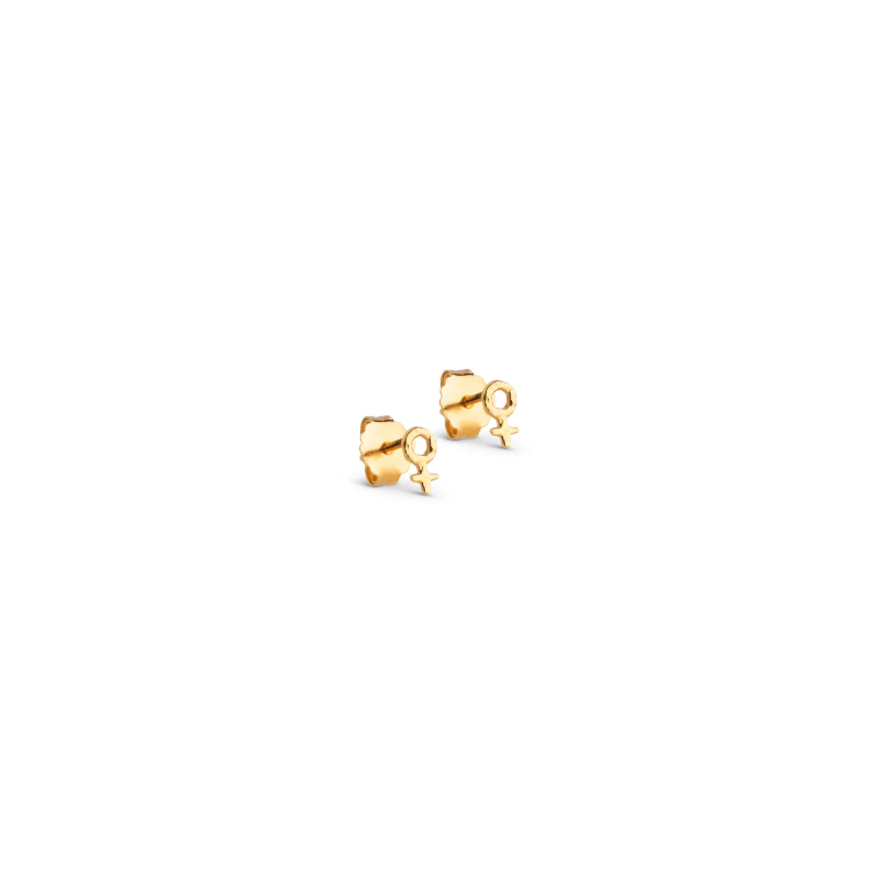 Enamel Feminine Power Studs E411G Gold