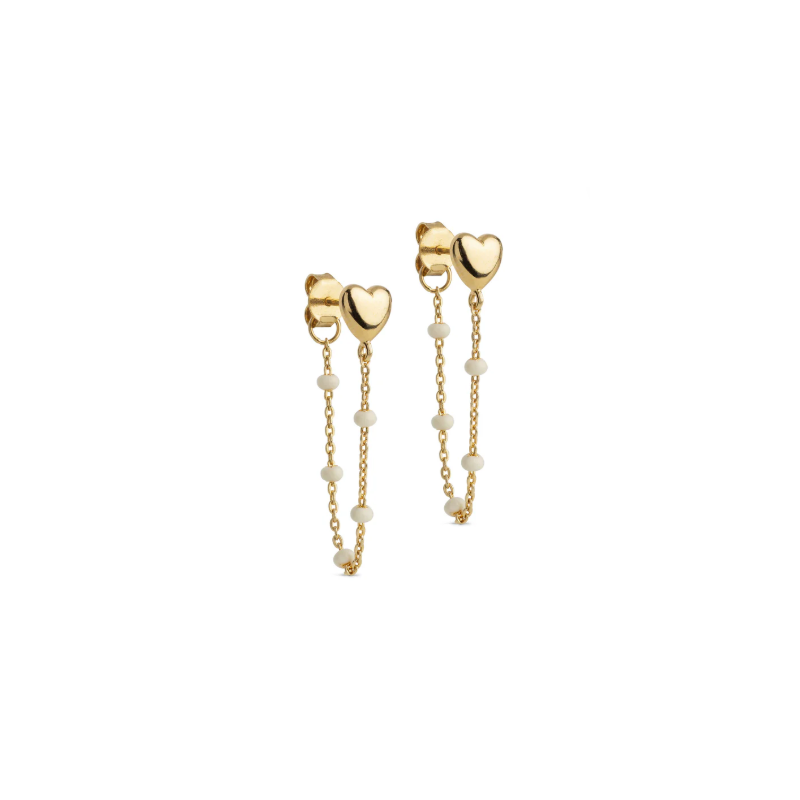 Enamel Lola Heart Earring E441G Gold / Daisy