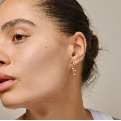 Enamel Lola Heart Earring E441G Gold / Daisy