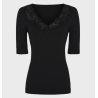 Tim & Simonsen Belen Rib w. Lace Top SS Black