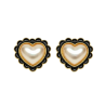 Tim & Simonsen Button Covers Heart 2 Stk. White/Black