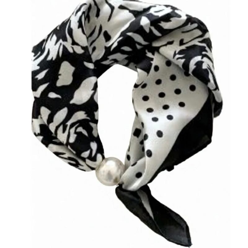 Tim & Simonsen Chloe Scarf w. Magnetic Pearl Flower Dot