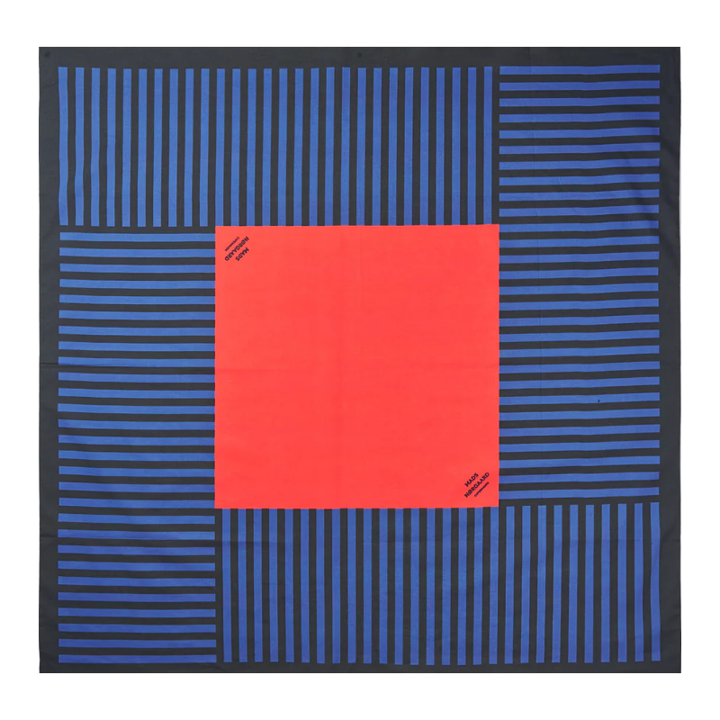Mads Nørgaard Soft Cotton Block Scarf 205442 9771 True Blue/Black