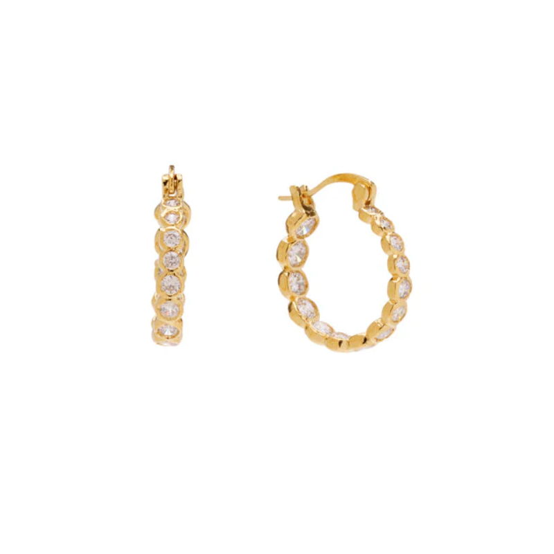 Pico Elva Crystal Hoops Gold/Clear