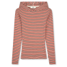 Mads Nørgaard 2x2 Cotton Stripe Tutti Hood 205494 Fiery Red/Vanilla Ice