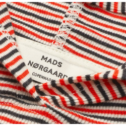 Mads Nørgaard 2x2 Cotton Stripe Tutti Hood 205494 Fiery Red/Vanilla Ice