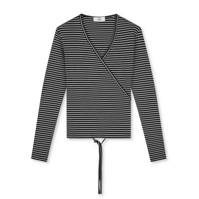 Mads Nørgaard 2x2 Cotton Susi Ls Top 205493 Black/Vanilla Ice