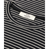 Mads Nørgaard 2x2 Cotton Stripe Tuba Tee LS 205492 Black/Vanilla Ice