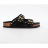 Duffy Sandal 86-45008 Black w. Gold Rivets