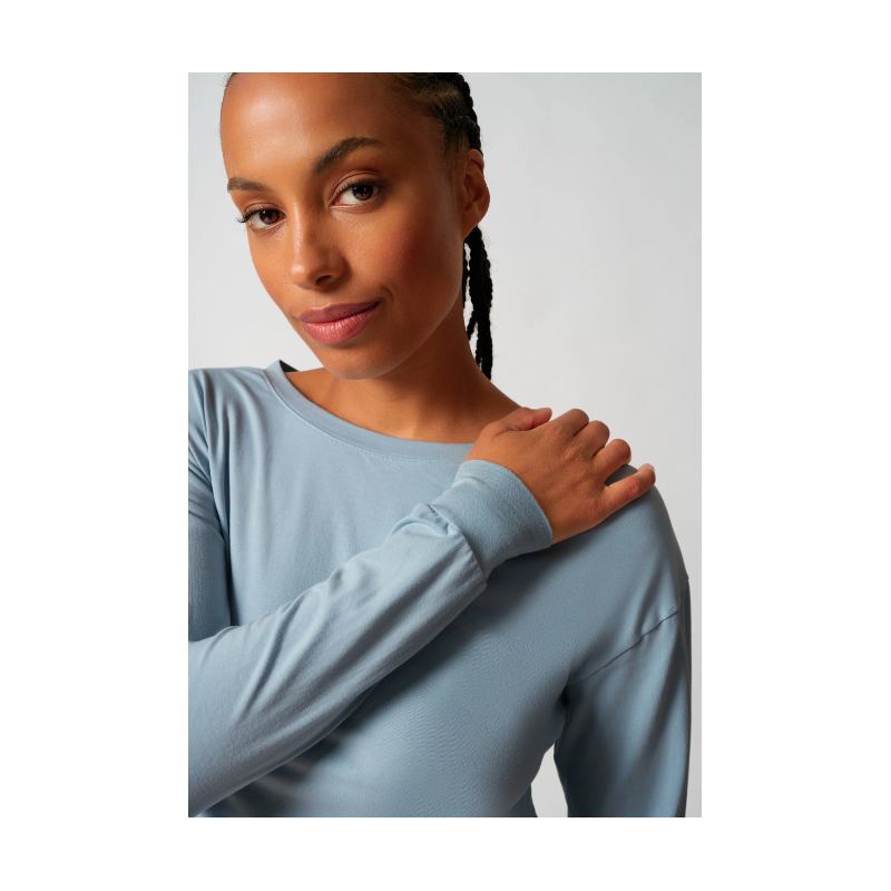 SKINY Night Shirt w. Long Sleevers 080775 Sterling Blue