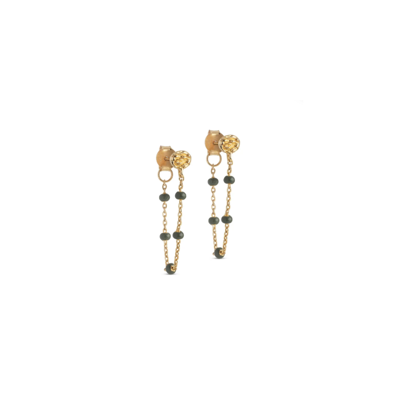 Enamel Lola Earring E140GM Gold/khaki