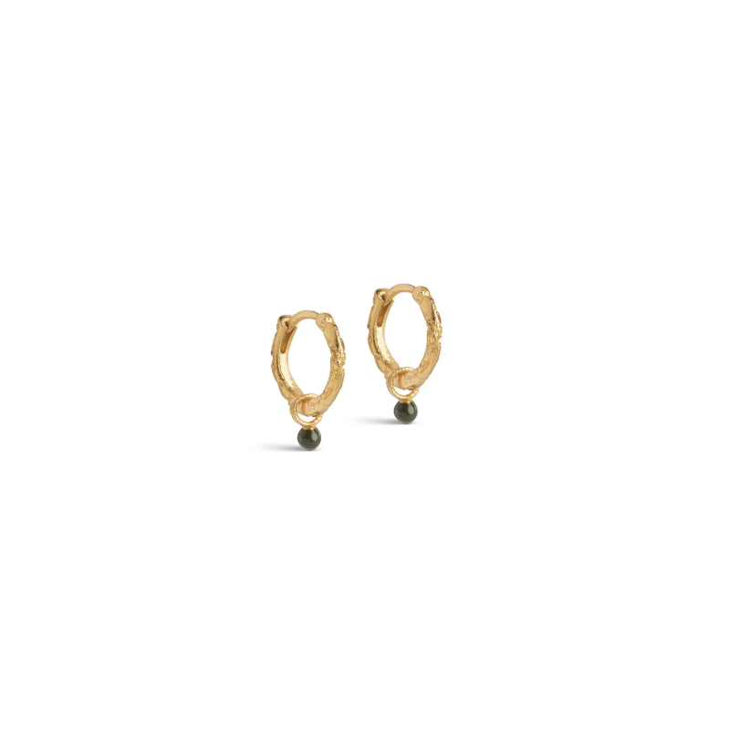 Enamel Belle Hoops E245GM Gold/Khaki