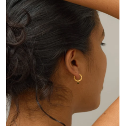 Enamel Belle Hoops E245GM Gold/Khaki