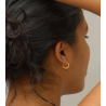 Enamel Belle Hoops E245GM Gold/Khaki