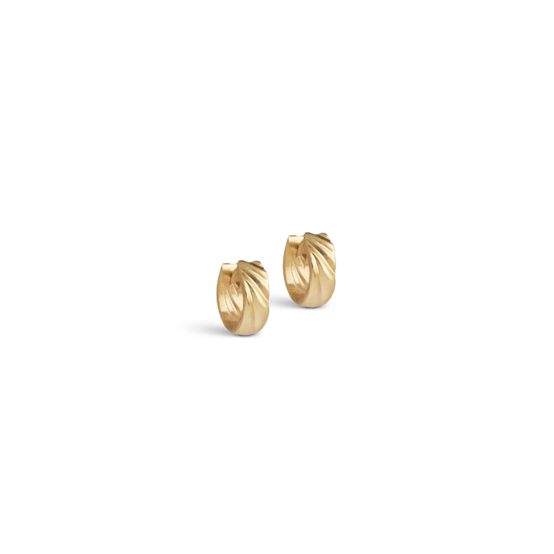 Enamel Hoops Wave Mini E484GB Gold Plated