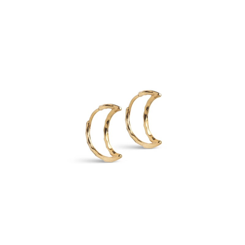 Enamel Hoops Moon Medium E486GB Gold Plated
