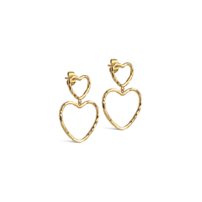 Enamel Earrings Organic Lovelink E487GB Gold Plated