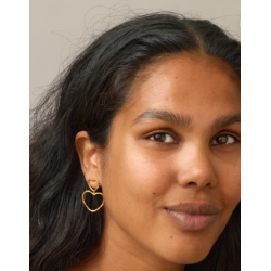 Enamel Earrings Organic Lovelink E487GB Gold Plated