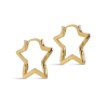 Enamel Hoops Organic Star Medium E488GB Gold Plated