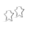 Enamel Hoops Organic Star Medium E488SB Silver Plated